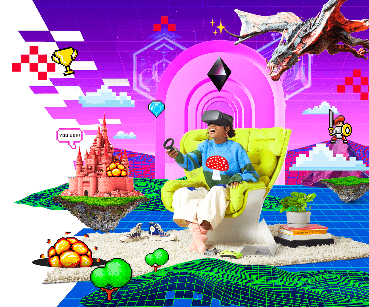 The gamer. with Dragons and Knights
