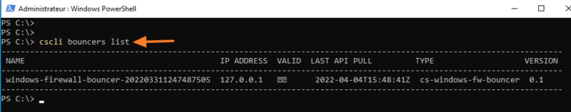 CrowdSec windows-firewall-bouncer