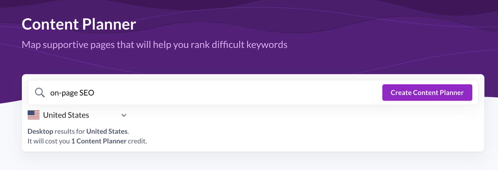 Surfer Content Planner search bar