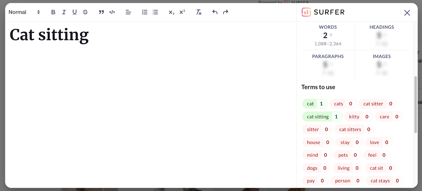 freemium content editor in keyword surfer