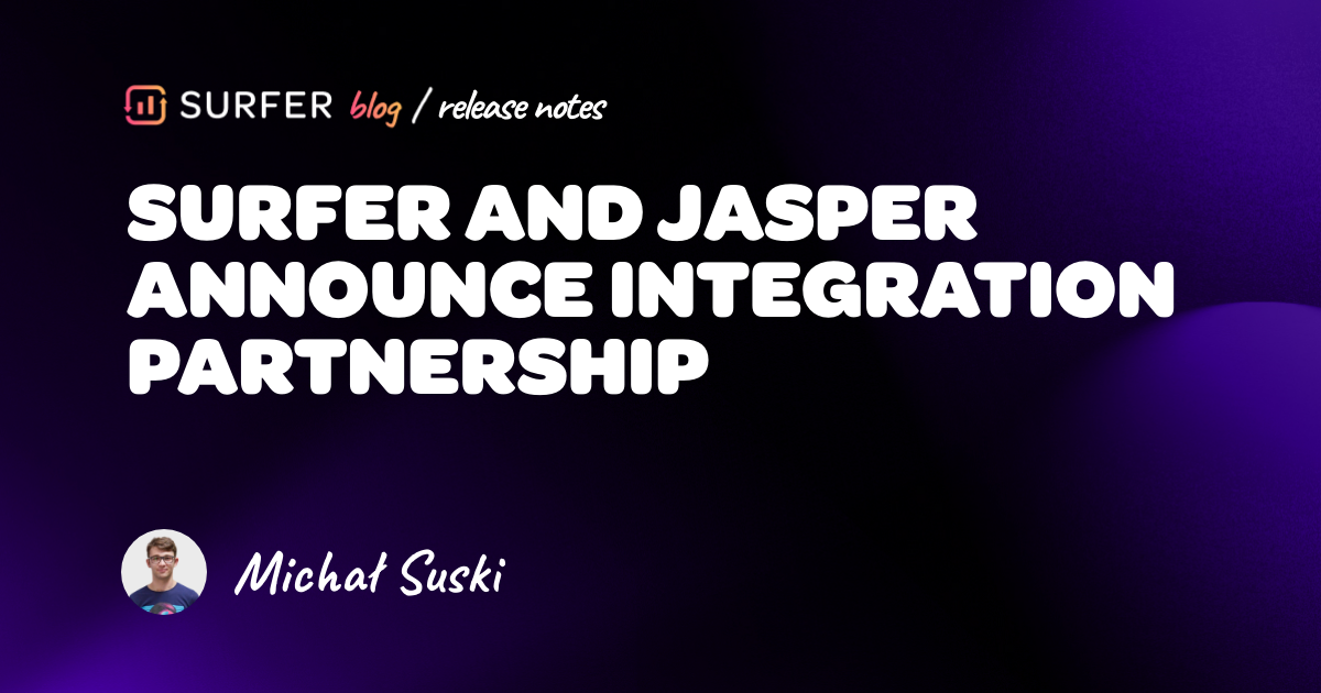 Surfer and Jasper Announce Integration Partnership