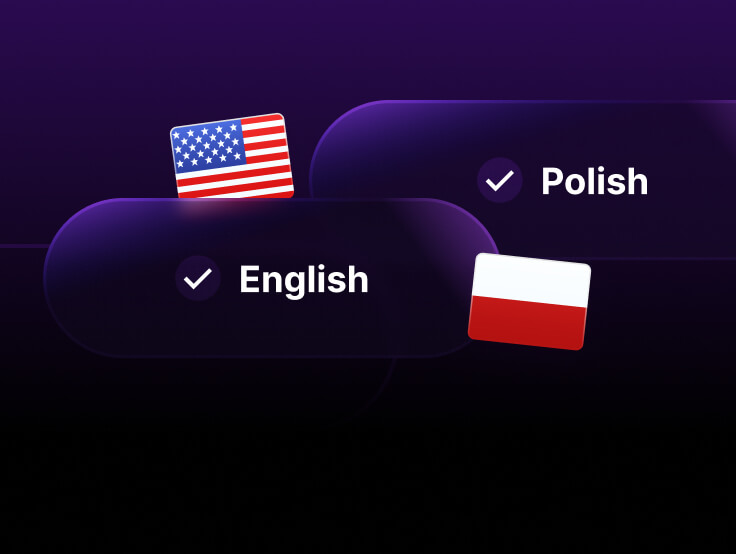 Checkboxes with the Polish flag and the note Polish, and the US flag and the note English.