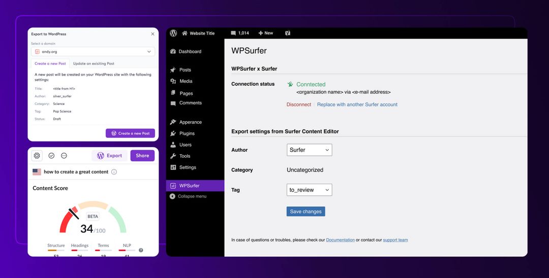Surfer’s free WordPress plugin!