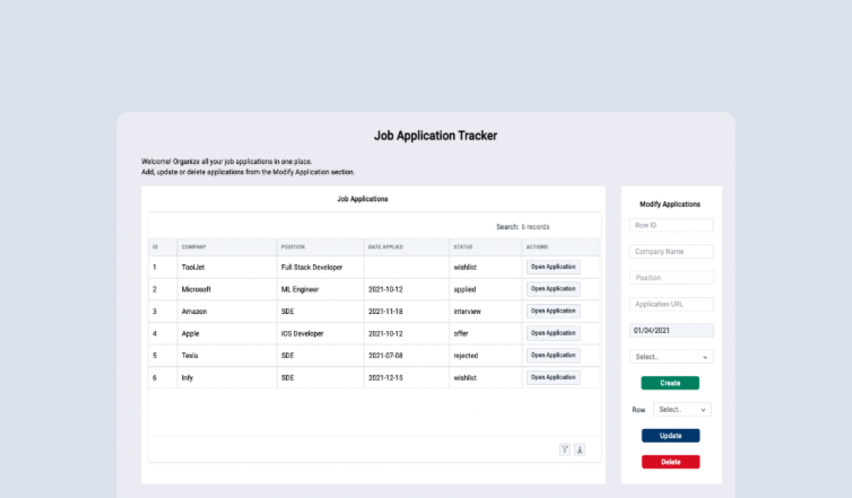 job application tracker app