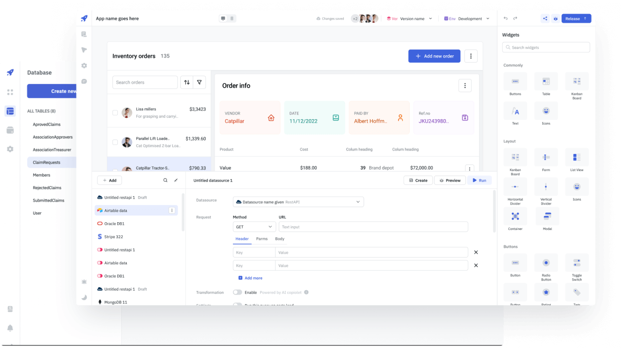 Tooljet App Dashboard