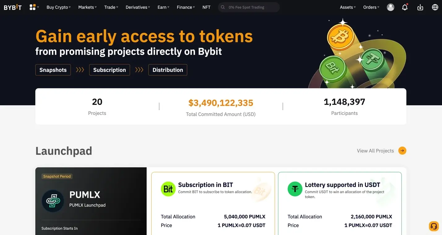 Bybit Launchpad Feature.