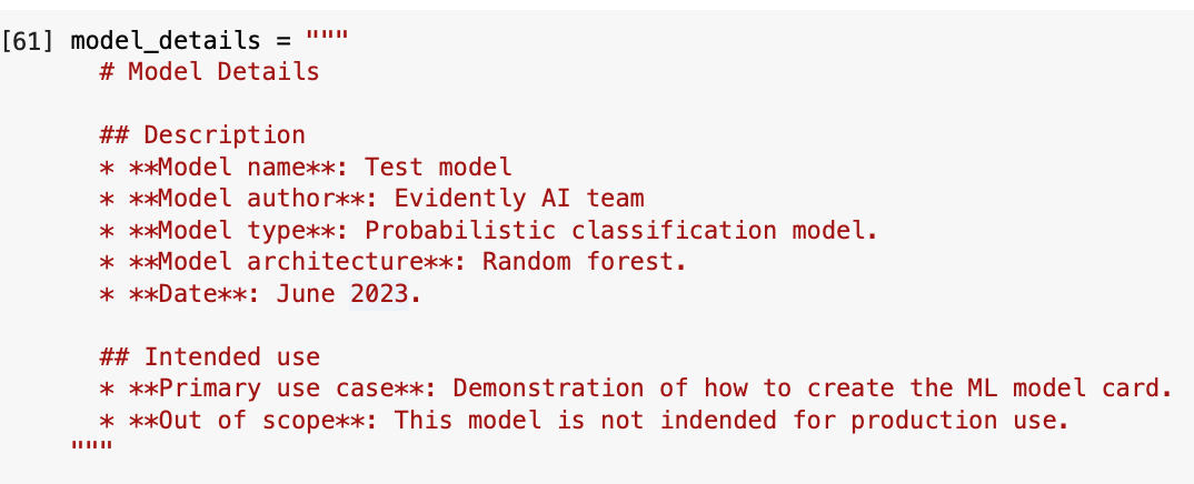 A simple way to create ML Model Cards in Python