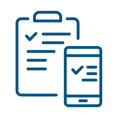 Clipboard and smartphone icon