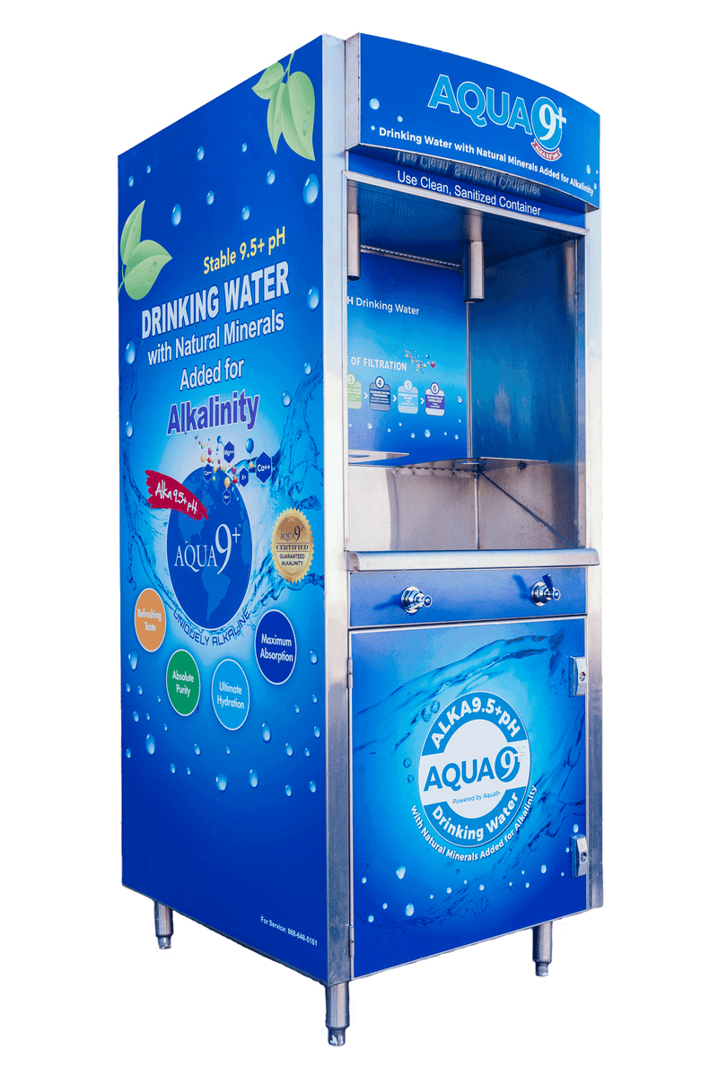 AQUA 9+ Reverse Osmosis And Alkaline Drinking Water Vending Machine Bulk Water Profit Center