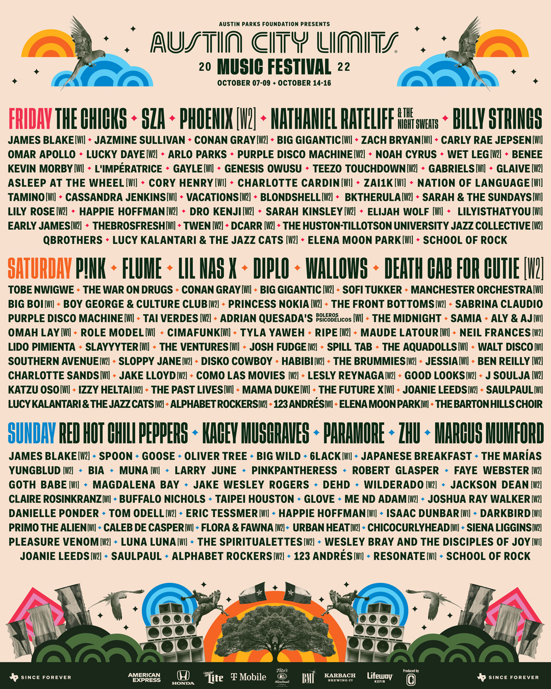 Acl Music Festival Oct 7 9 14 16 22 Austin Tx