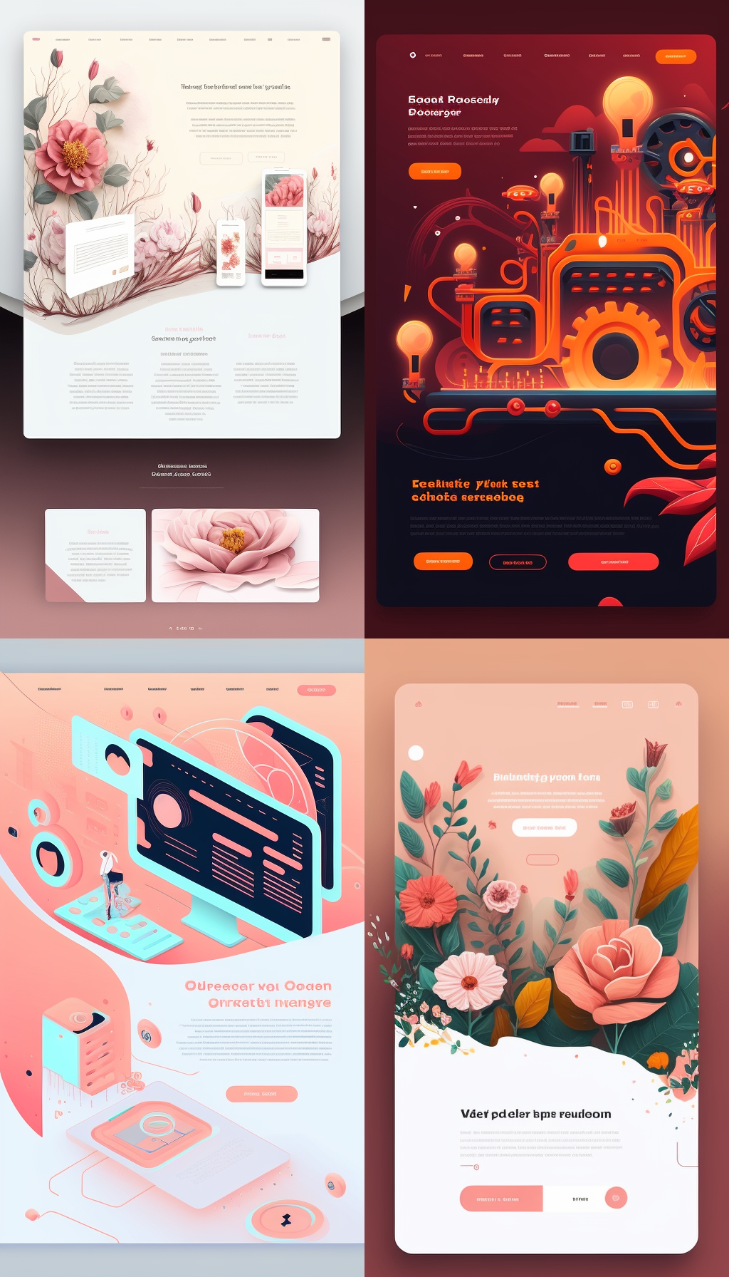 Midjourney full length landing pages: tips and tricks. | Web Eight Studio