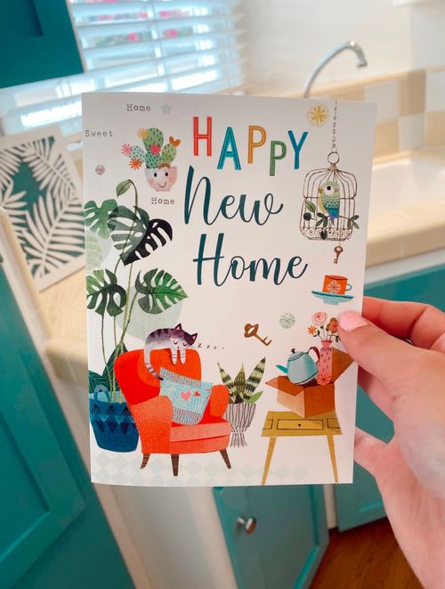 Happy New Home card to signify Brenna's new home in California