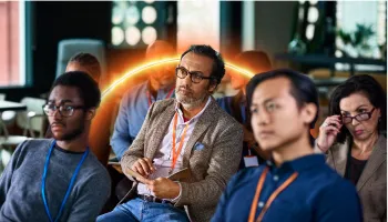 A man attending Darktrace LIVE event.