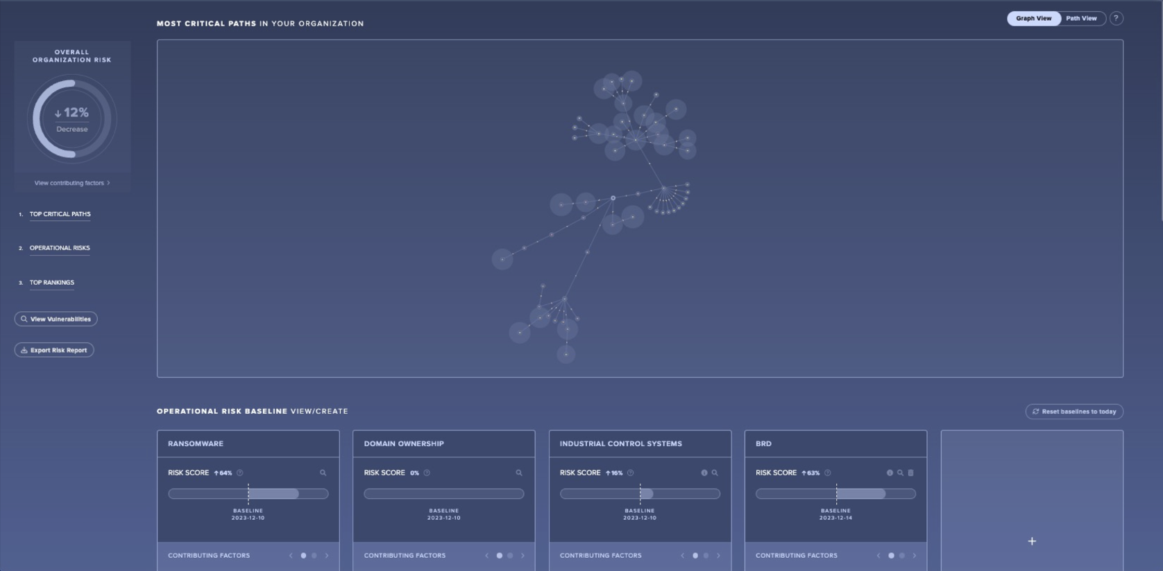 Figure 1: Darktrace/OT visualizing the most critical attack paths at an organization