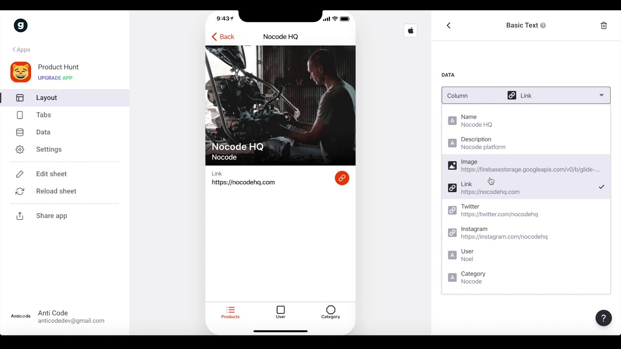 Build a directory like Product Hunt using Glide
