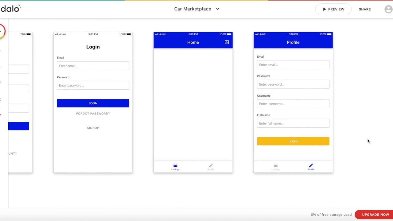 Creating a Car Marketplace Mobile App using Adalo
