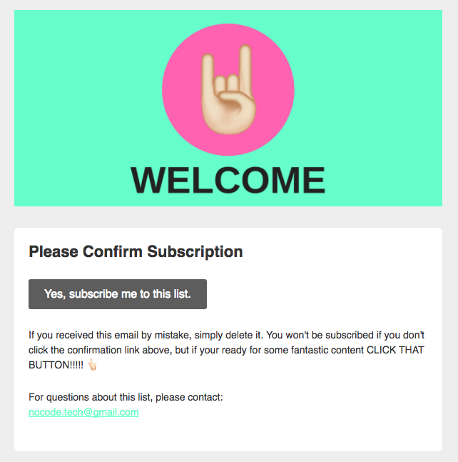 MailChimp confirm subscription email