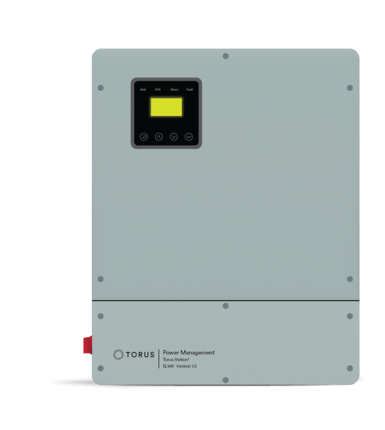 A photo of the Torus station power management inverter.