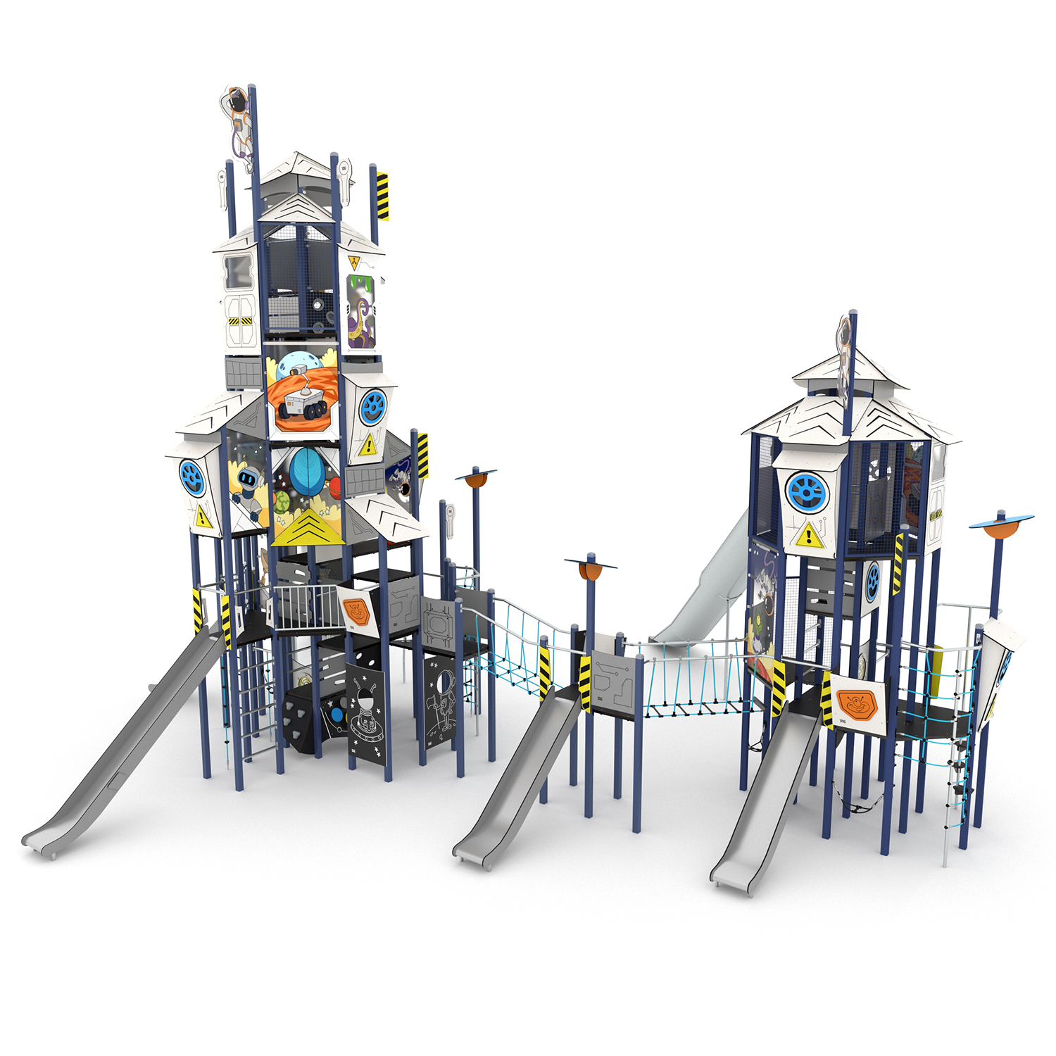 Large Double Space-Themed Play Structure