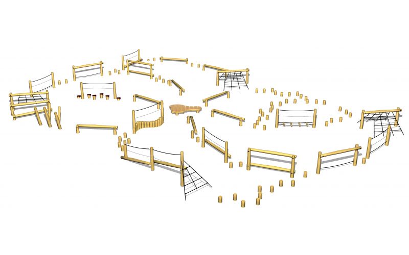 Colossal Wooden Obstacle Course Morti Sport & Play Equipment