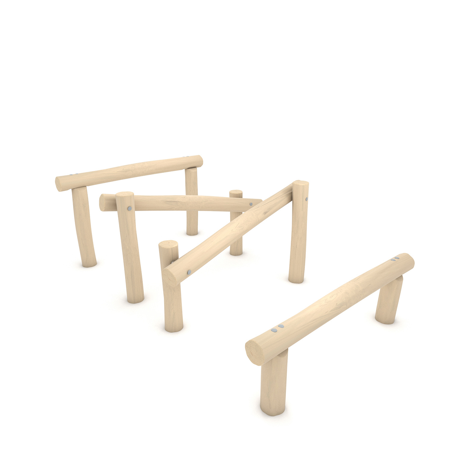 Small Wooden Balance Beam Set 2 Morti Sport & Play Equipment