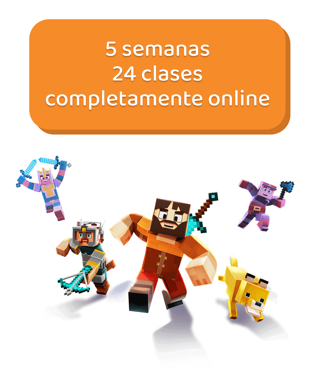 5 semanas de clase, 24 clases, completamente online