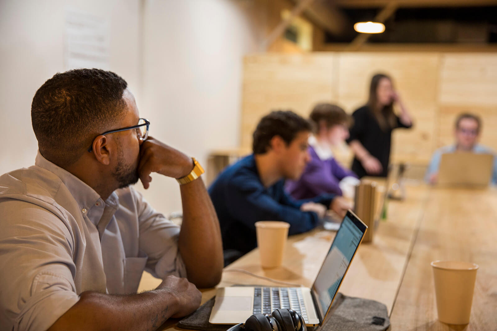 people talking in meeting room