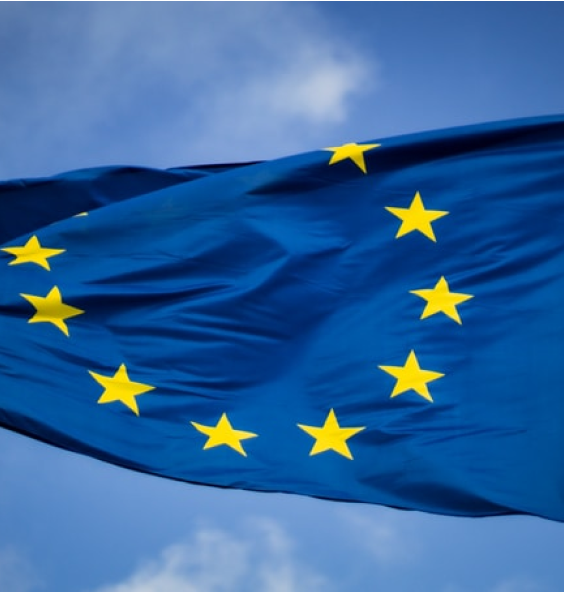 A flag of EU