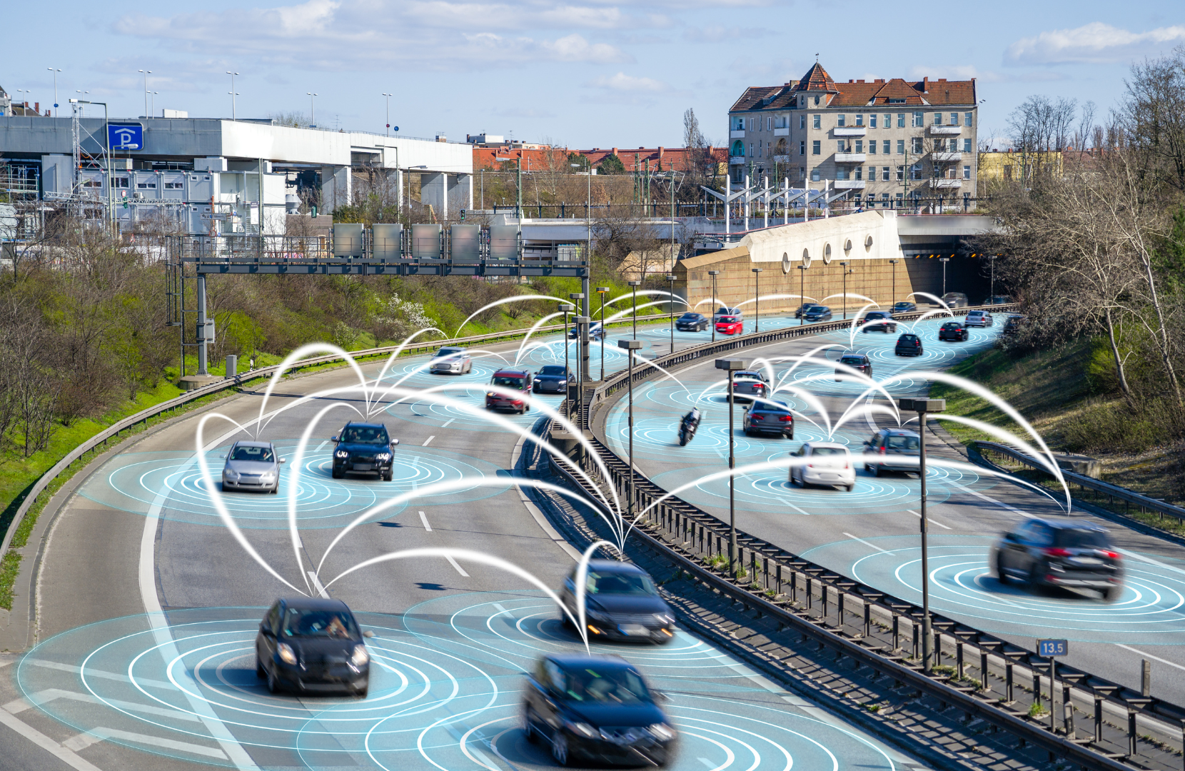 self driving autonomous cars on highway 