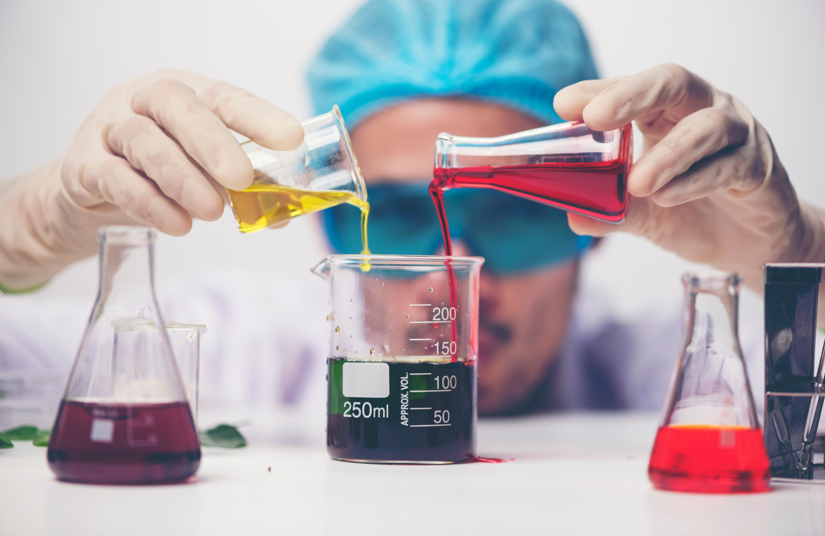 Doctor scientists researching in laboratory. Healthcare and biotechnology concept. 