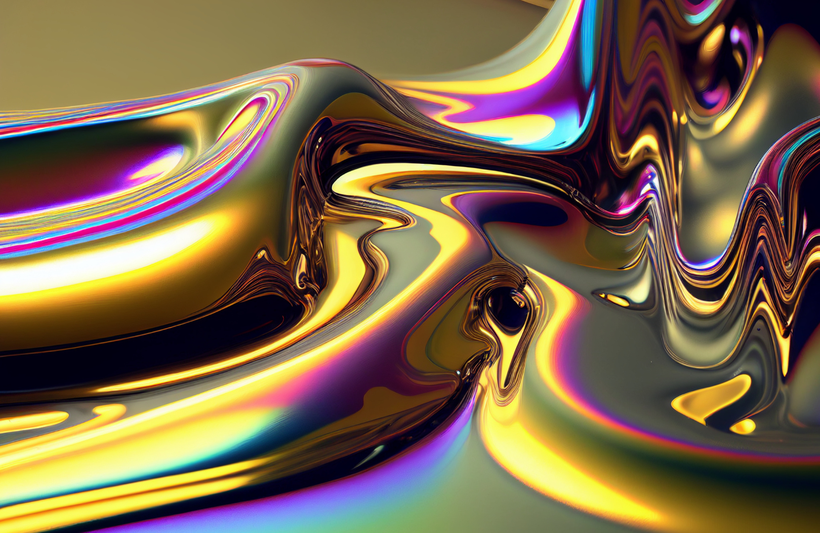 iridescent metallic liquid shine background, holographic futuristic, generative AI