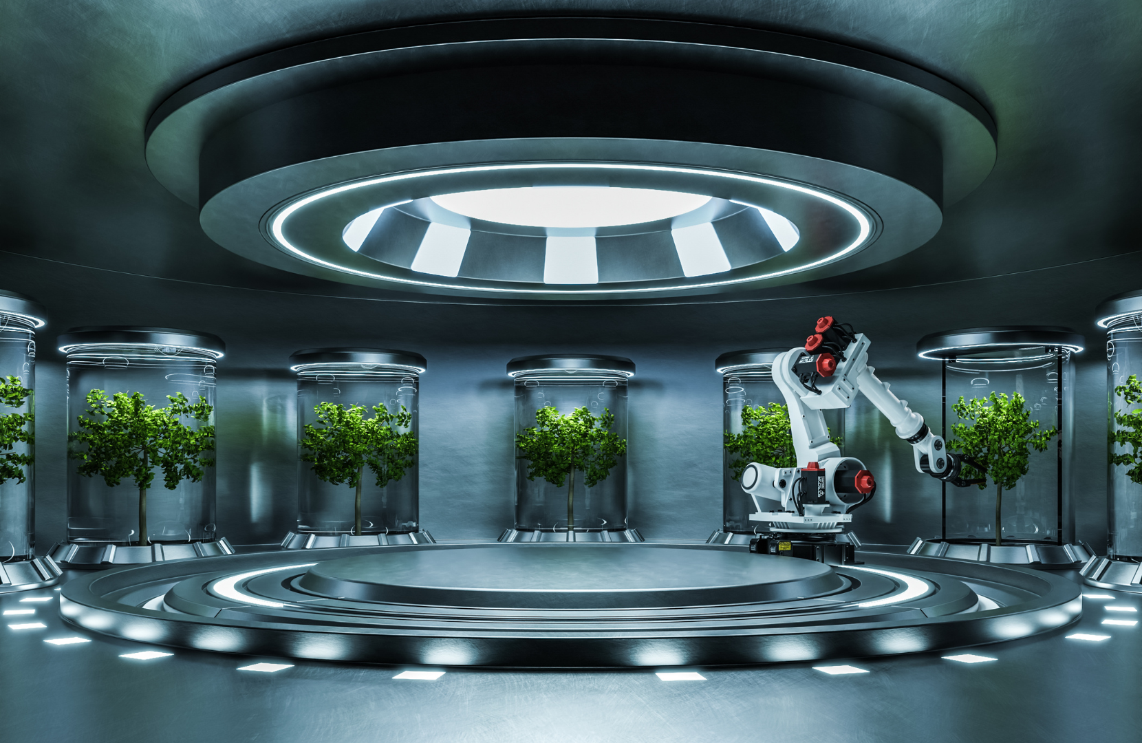 hydroponics lab in spaceraft