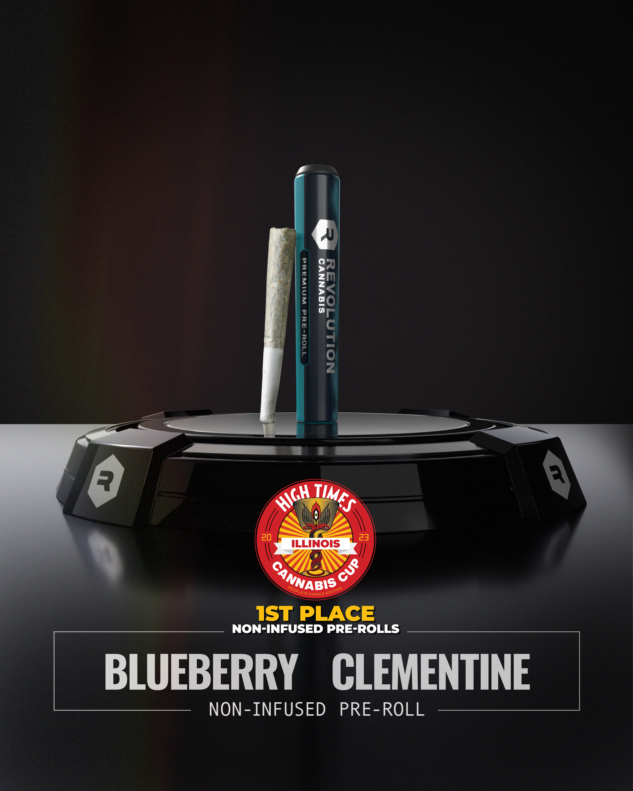 Blueberry Clementine pre-roll and tube.
