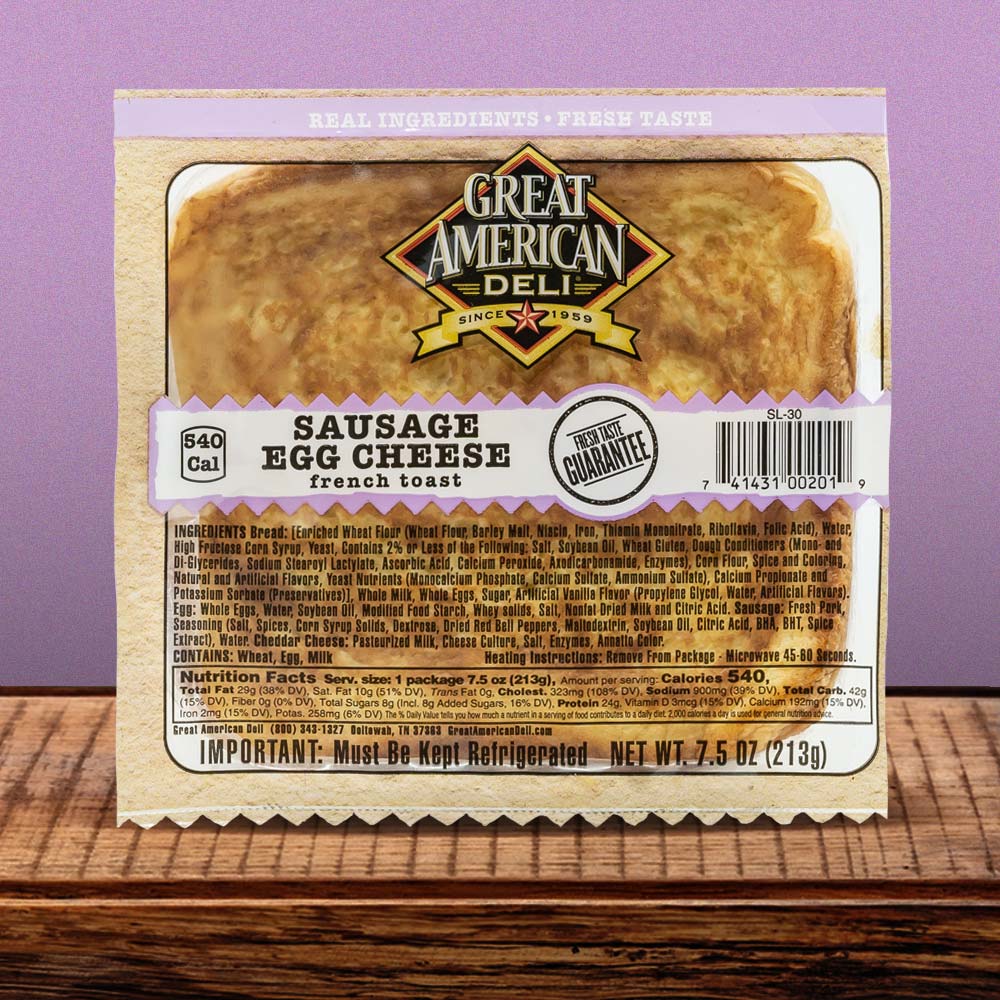 Sausage, Egg & Cheese French Toast by Great American Deli