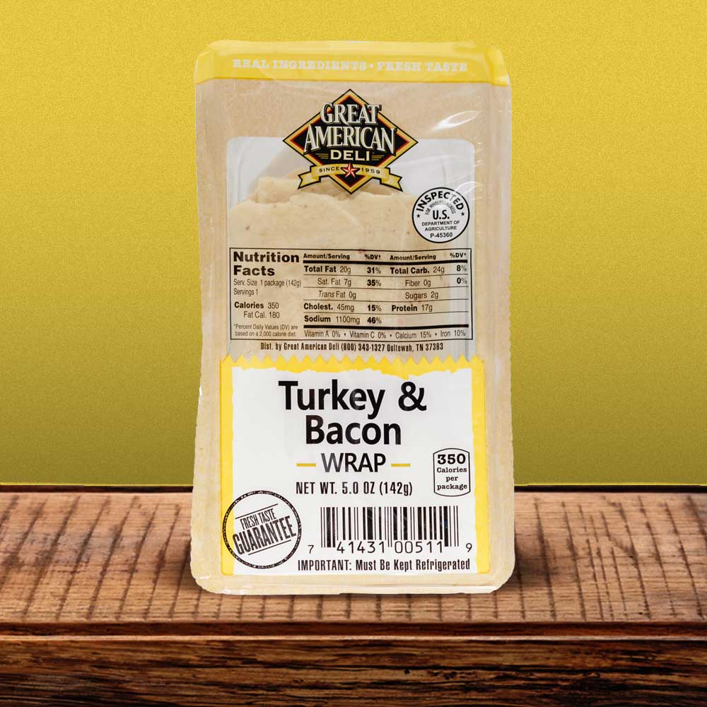Turkey & Bacon Wrap by Great American Deli