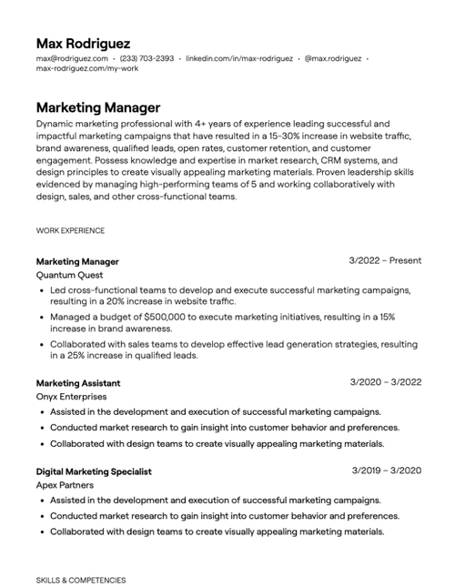 23 Marketing Manager Resume Examples - 63fcb2f065860bfd61c9e01a Marketing%20Manager P 500 