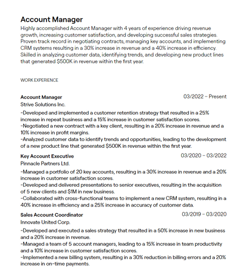 9 Account Manager Resume Examples - 643585805efcf20af2d78b22 Account%20Manager Resume Sample P 500