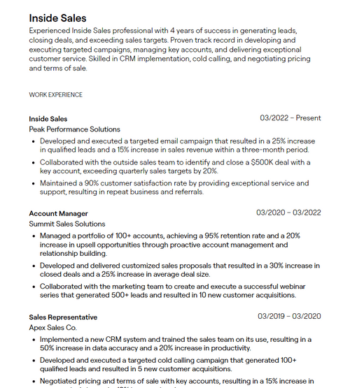 5 Inside Sales Resume Examples - 643588e1cea7fb3eff2ef9fc Inside%20Sales Resume Sample P 500 
