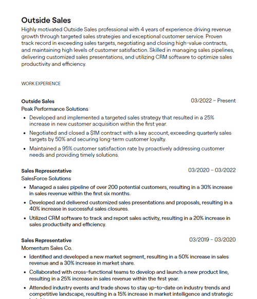 14 Sales Manager Resume Examples - 64358951b29d152d7ebefff4 Outside%20Sales Resume Sample P 500 