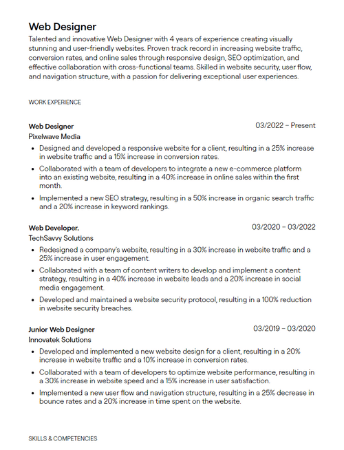 8 Artist Resume Examples with - 646c21798f568f2f44f2c4dc Web Designer Resume Sample P 500 