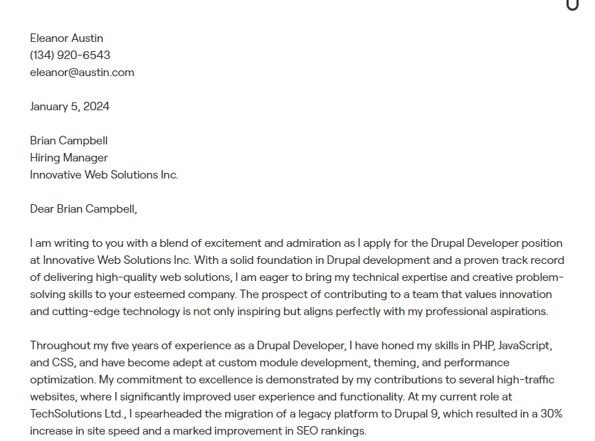 1  Drupal Developer Cover Letter Examples (with In Depth Guidance)