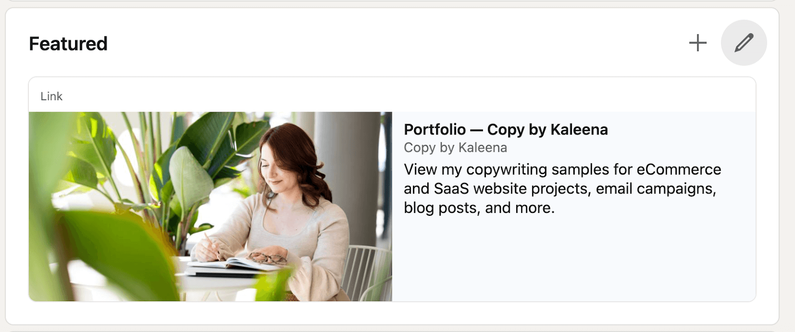 adding online portfolio to your linkedin featured