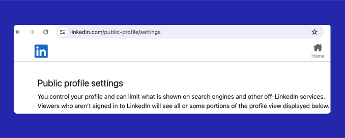 public profile settings linkedin