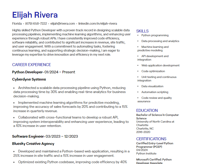 7 Python Developer CV Examples [+ Free Templates]