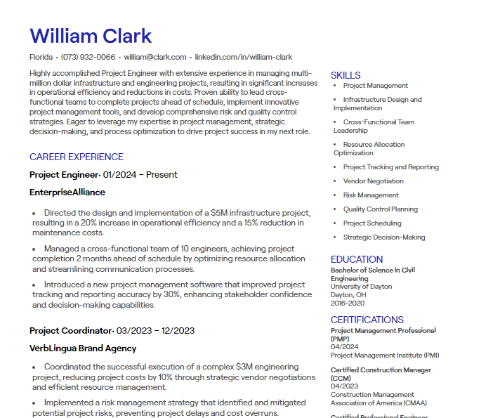 project engineer cv