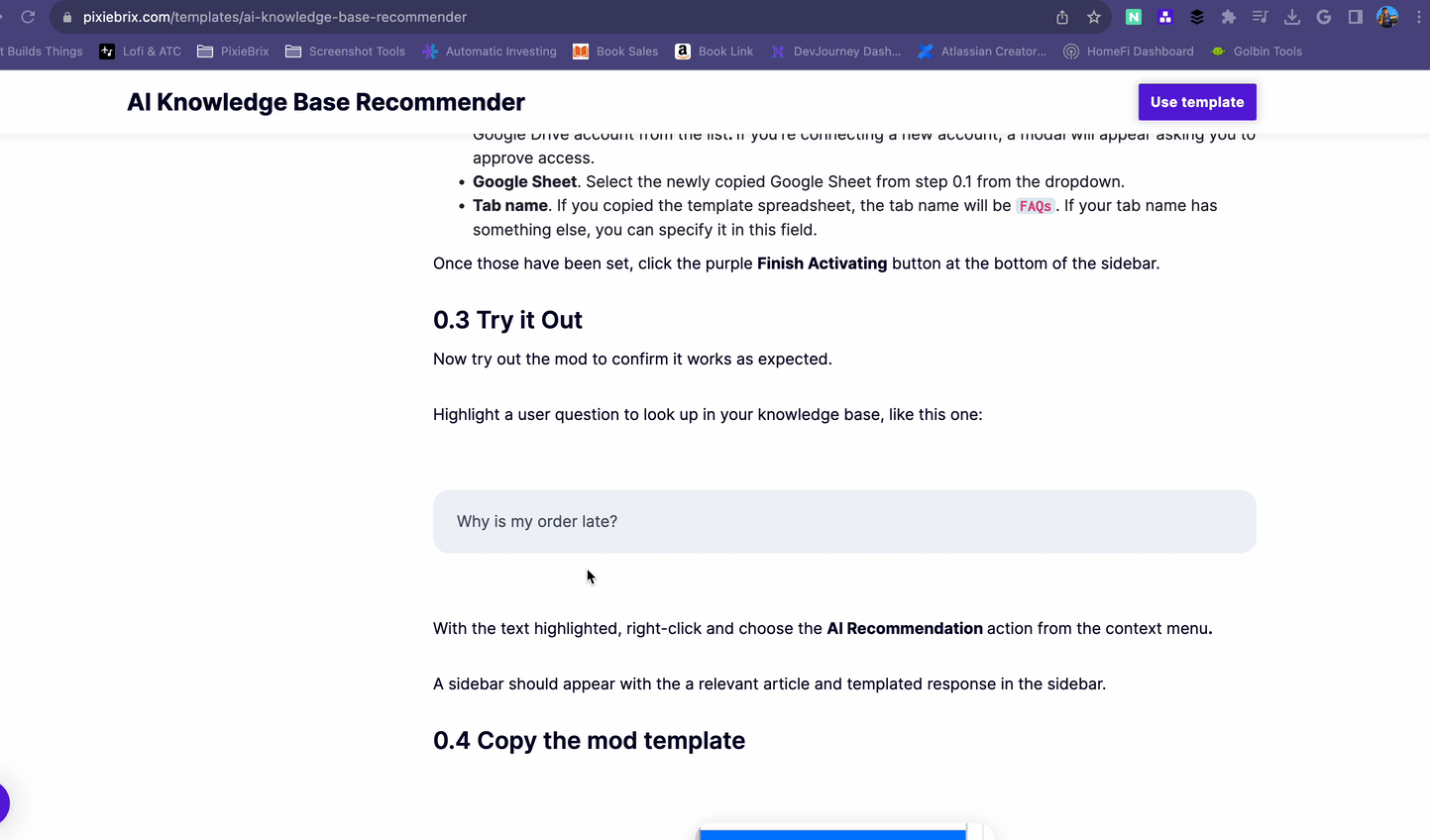 Template AI Knowledge Base