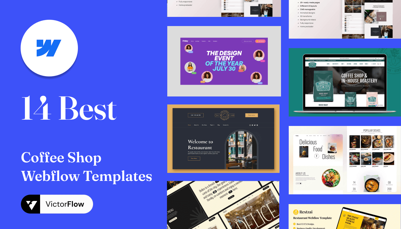 14 Best Coffee Shop Webflow Templates In 2024