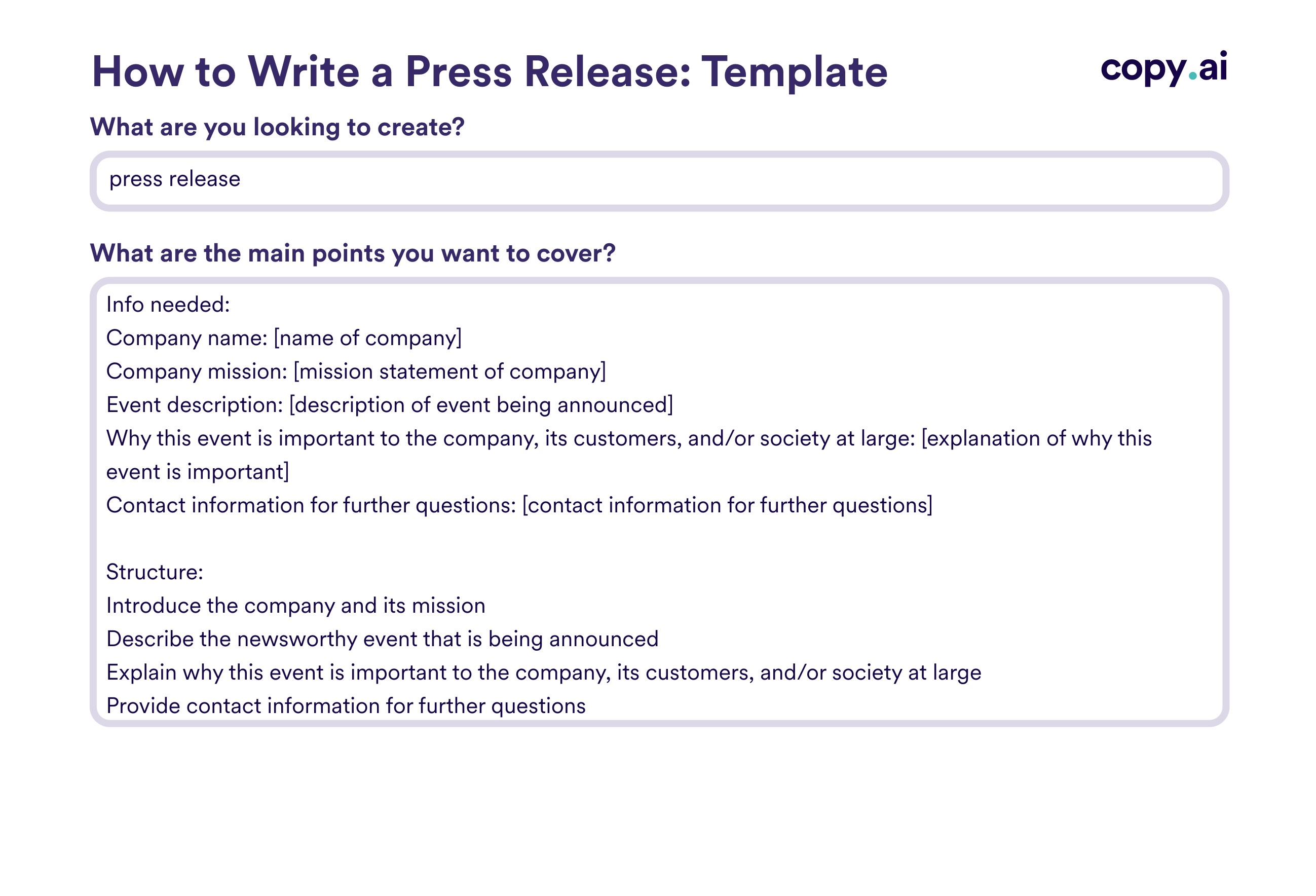 Press Release Templates How To Write Examples