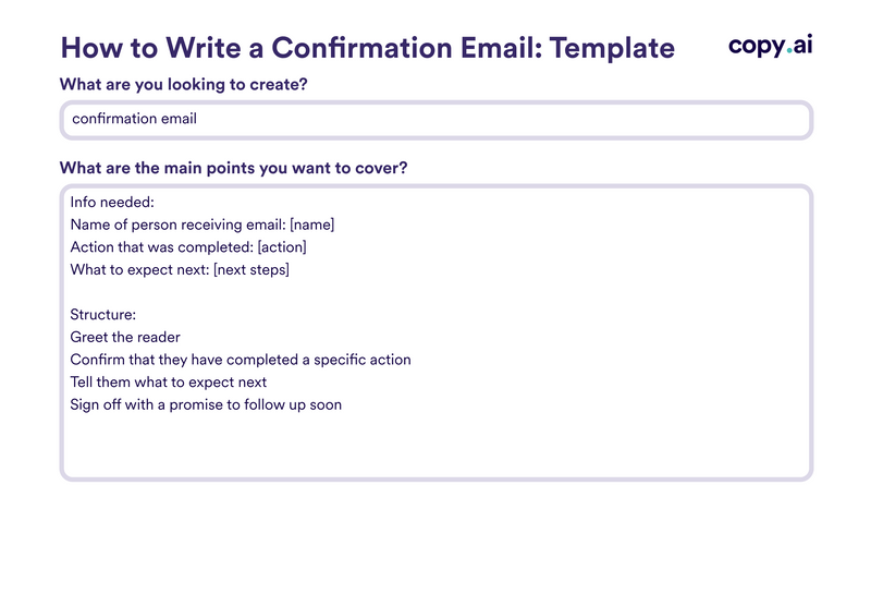 Confirmation Email Templates How To Write Examples