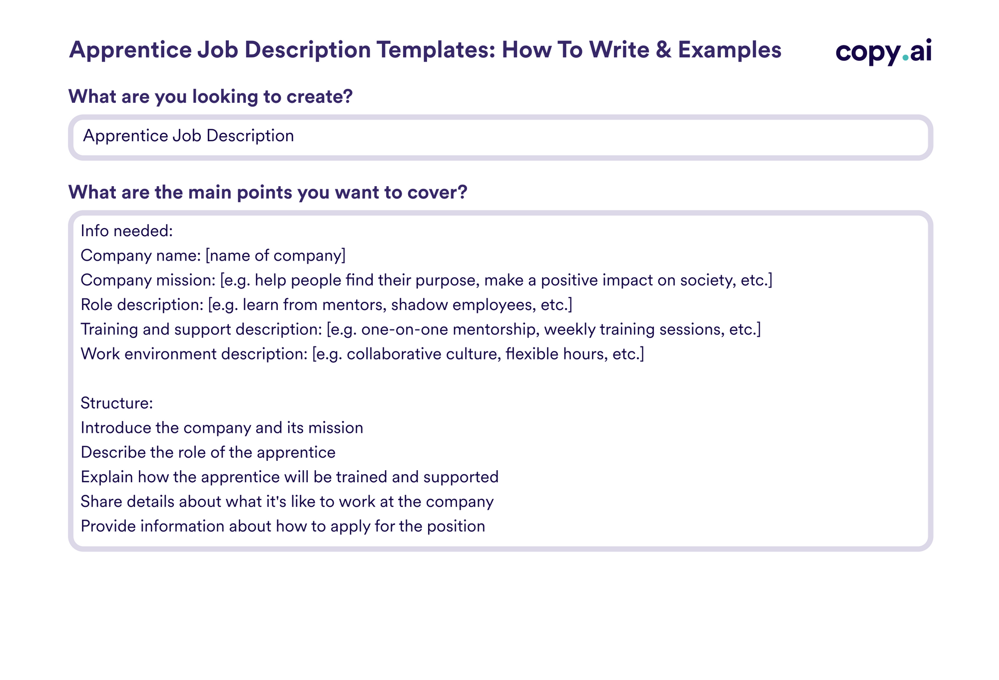 Apprentice Job Description Templates How To Write & Examples